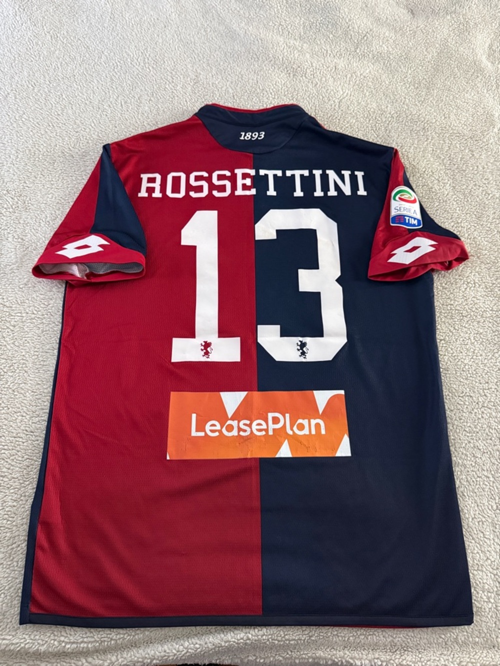 Genoa CFC #13 Luca Rossettini 2017-18 Home Lotto Serie A Jersey